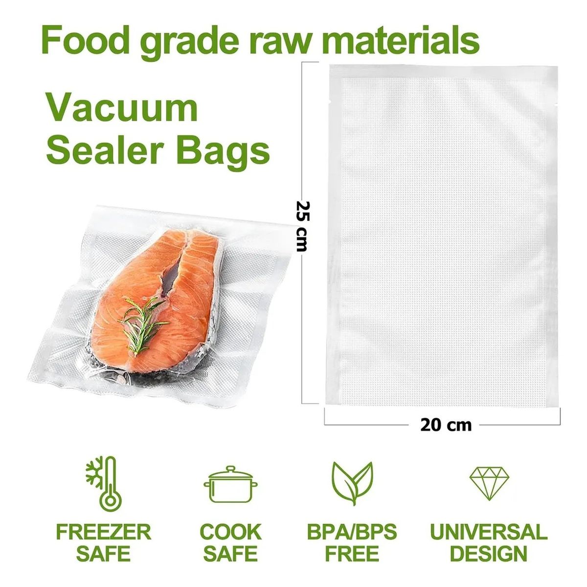 GENERICO - Bolsas Para Sellador Al Vacío 20x25cm 150 Unidades BPA Free