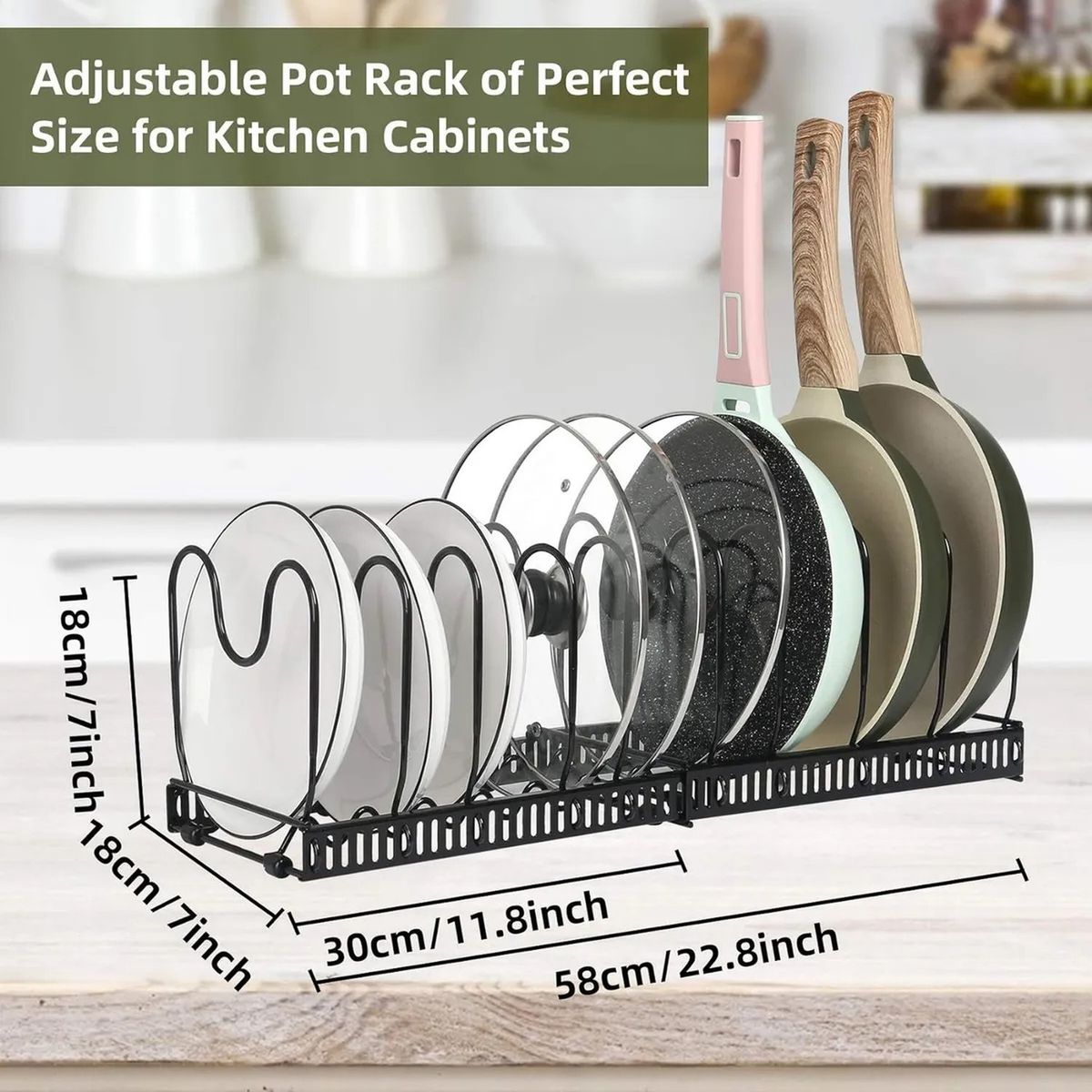 GENERICO - Organizador de Sartenes Ajustable con Separadores para Cocina