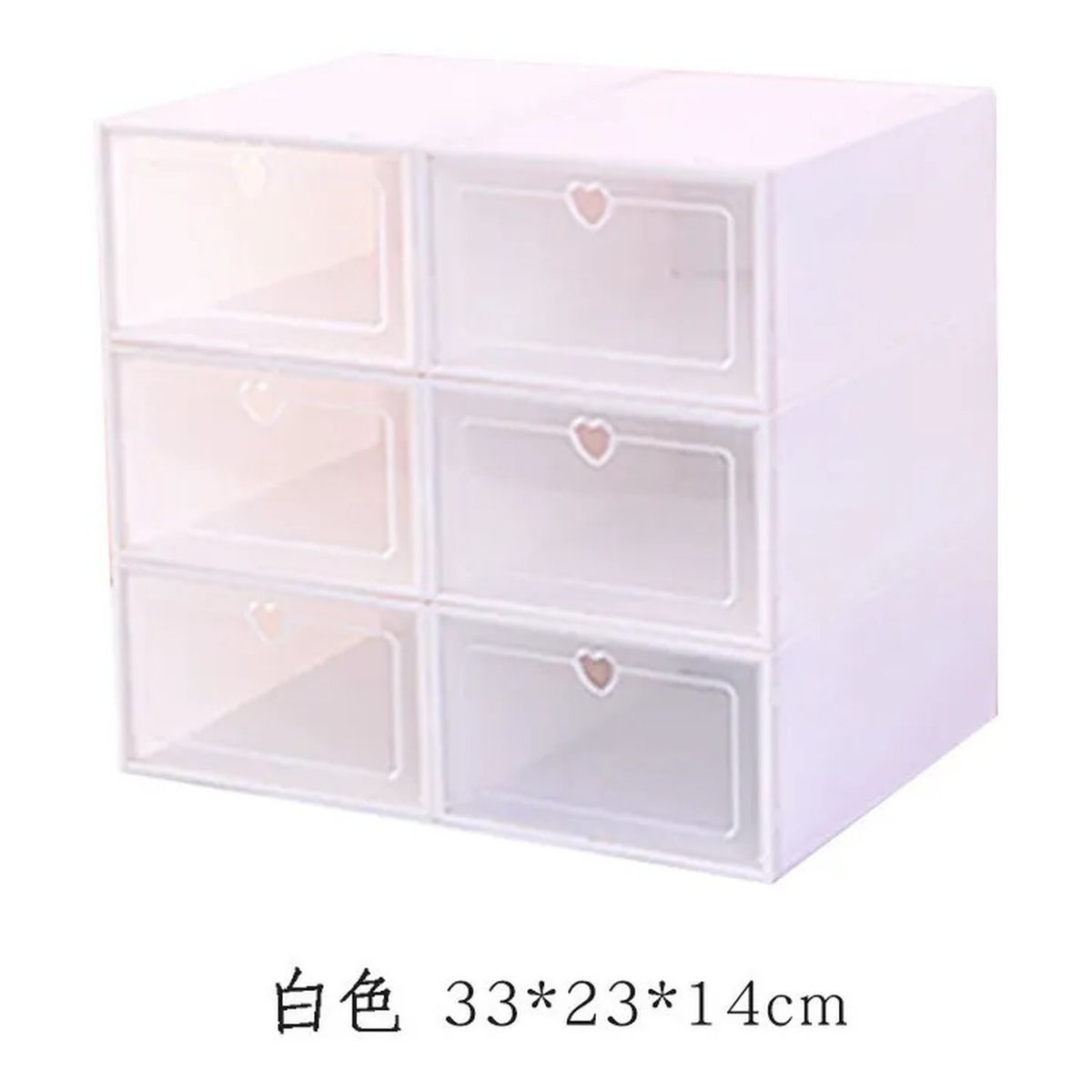 GENERICO - Organizador de Zapatos Apilable Plástico Blanco Caja x6