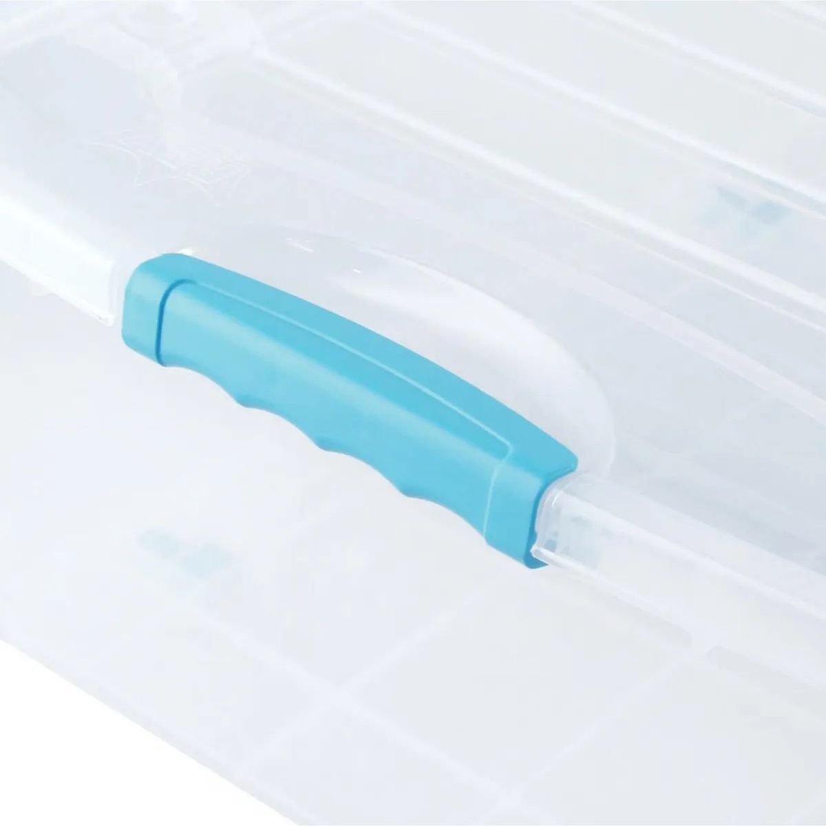GENERICO - Caja Plástica Transparente Con Tapa Hermética Y Ruedas 60L