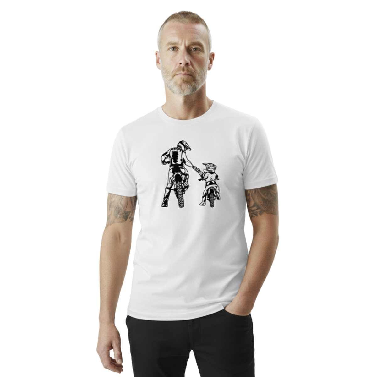 TRIPLE PLAY - Polera Premium 100% Algodón Estampada motocross padre e hijo