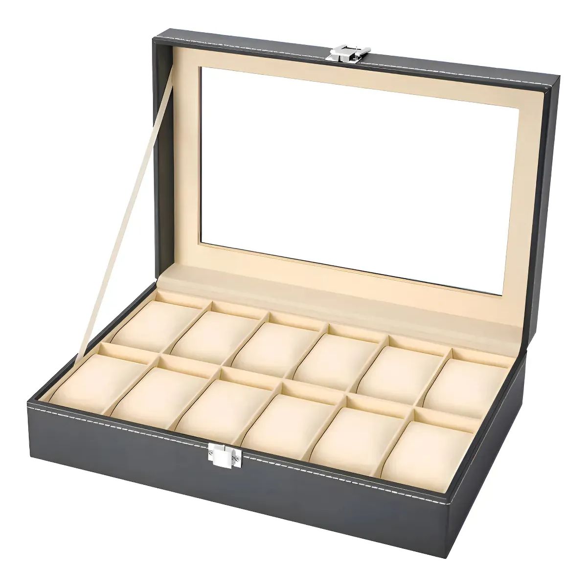 GENERICO - Caja Para Relojes 12 Puestos Con Almohadillas Extraíbles