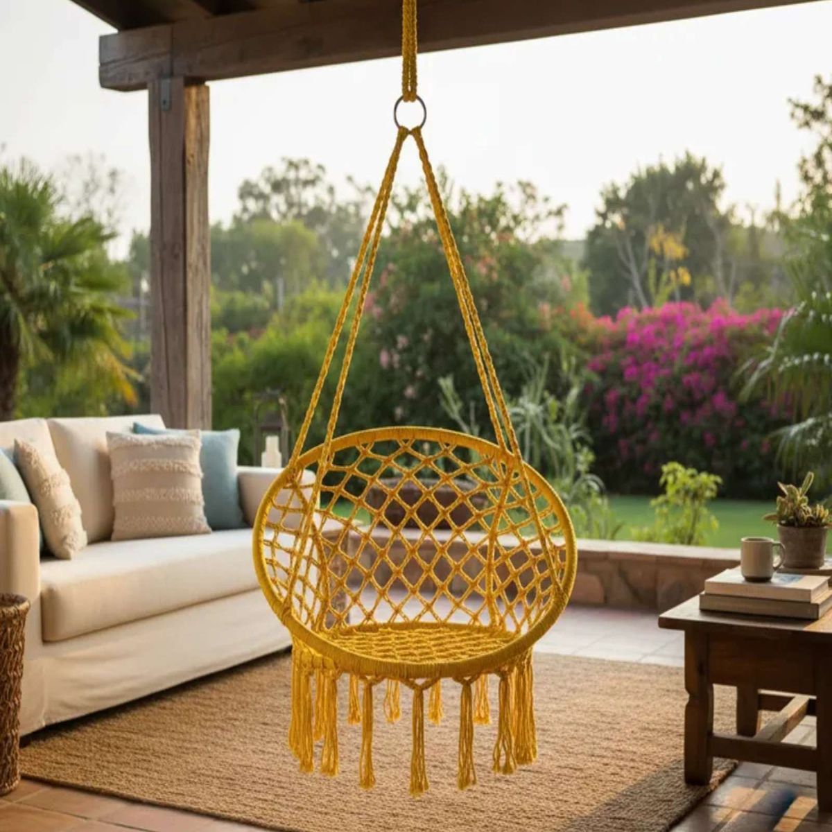 GENERICO - Hamaca Silla Colgante Reforzada para Interior y Exterior SIN COJINES