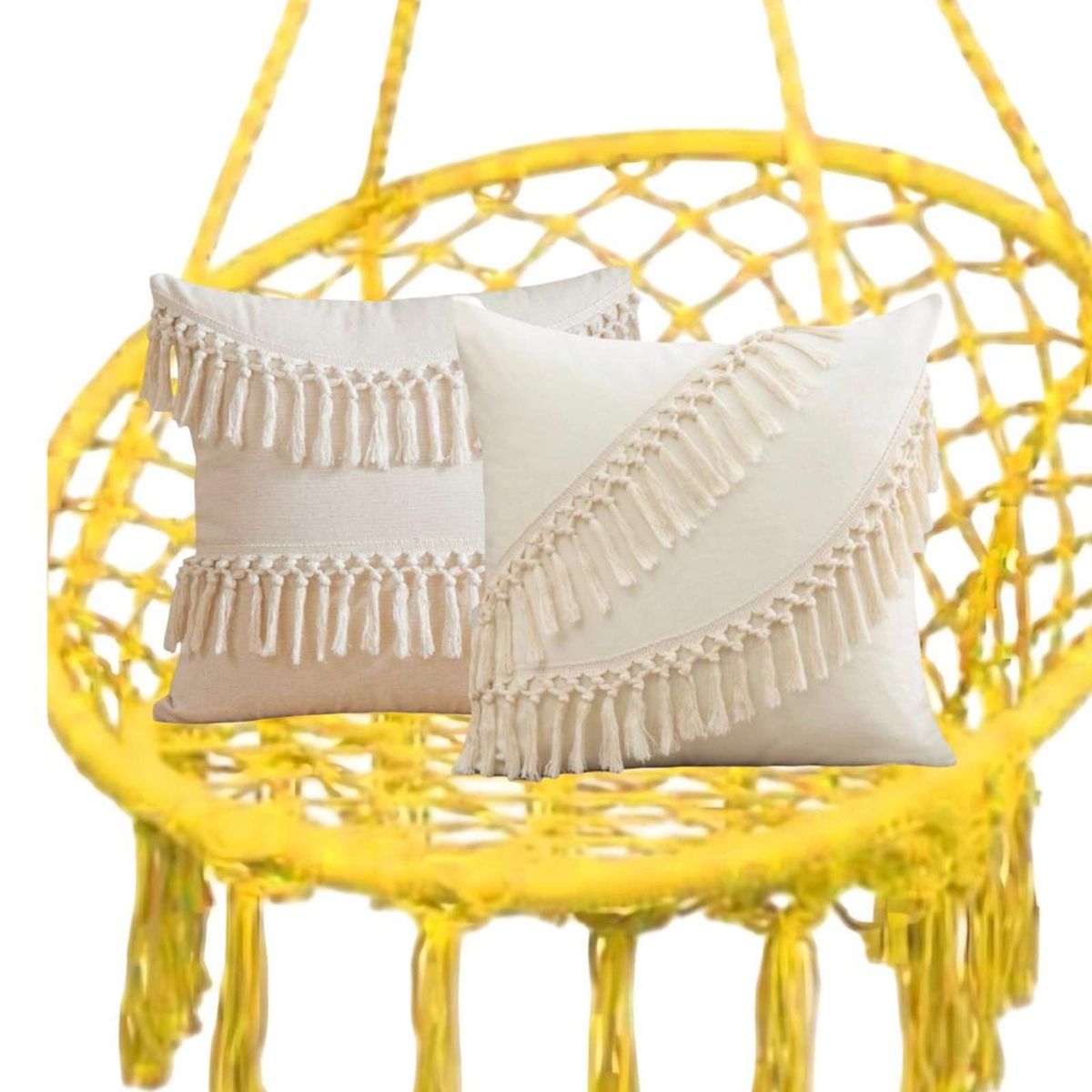 GENERICO - Hamaca Silla Colgante MAS 2 cojines INTERIOR Y EXTERIOR