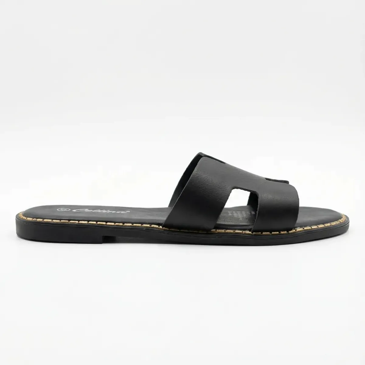 BOVINITA - Sandalia Mujer Chala Negra Casual Elegante Plana Verano