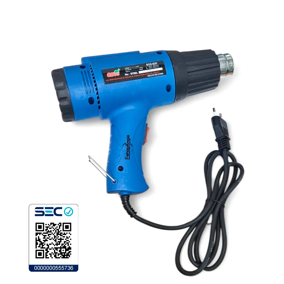 ESHOPANGIE - Pistola De Calor Electrica 1500w Aire Caliente Azul
