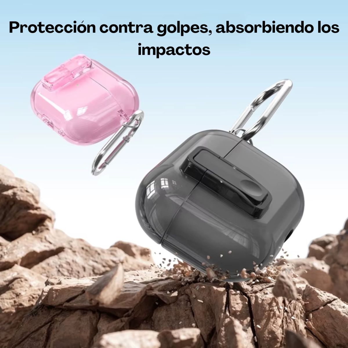 GENERICO - Funda Protectora Reforzada Transparente Para Airpods Pro 3 Rosado