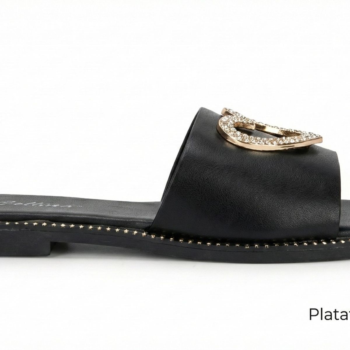 BOVINITA - Sandalia Mujer Chala Negra Corazon Plana Comoda Playa Verano