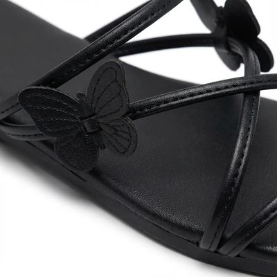 Imagen 2 del producto Sandalia Mujer Chala Negra Plana Playa Verano Mariposa