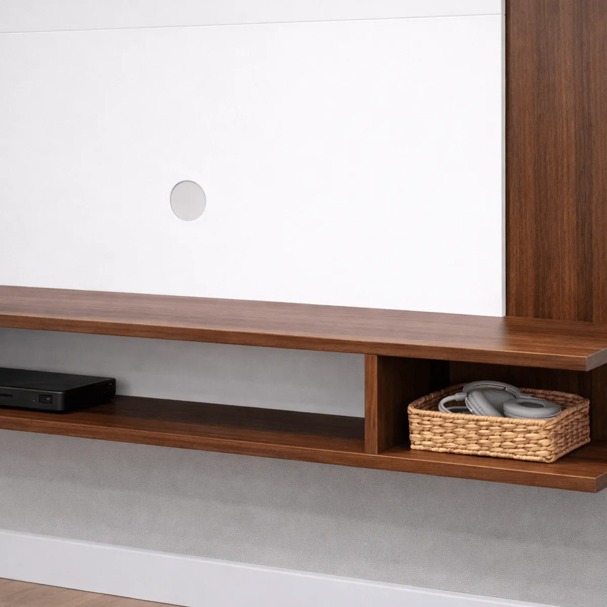 SPACE HOME - Panel de Televisión 50 Pulgadas Decorativo Moderno MDF con Repisa