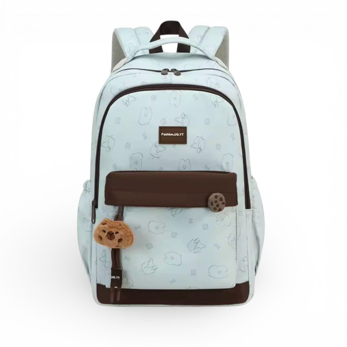 MV MOVAC - Mochila Escolar Infantil para Niña Diseño Capibara  25L multiples compartimiento regreso a clases