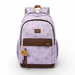 MV MOVAC - Mochila Escolar Infantil para Niña Diseño Capibara 25L multiples compartimiento regreso a clases