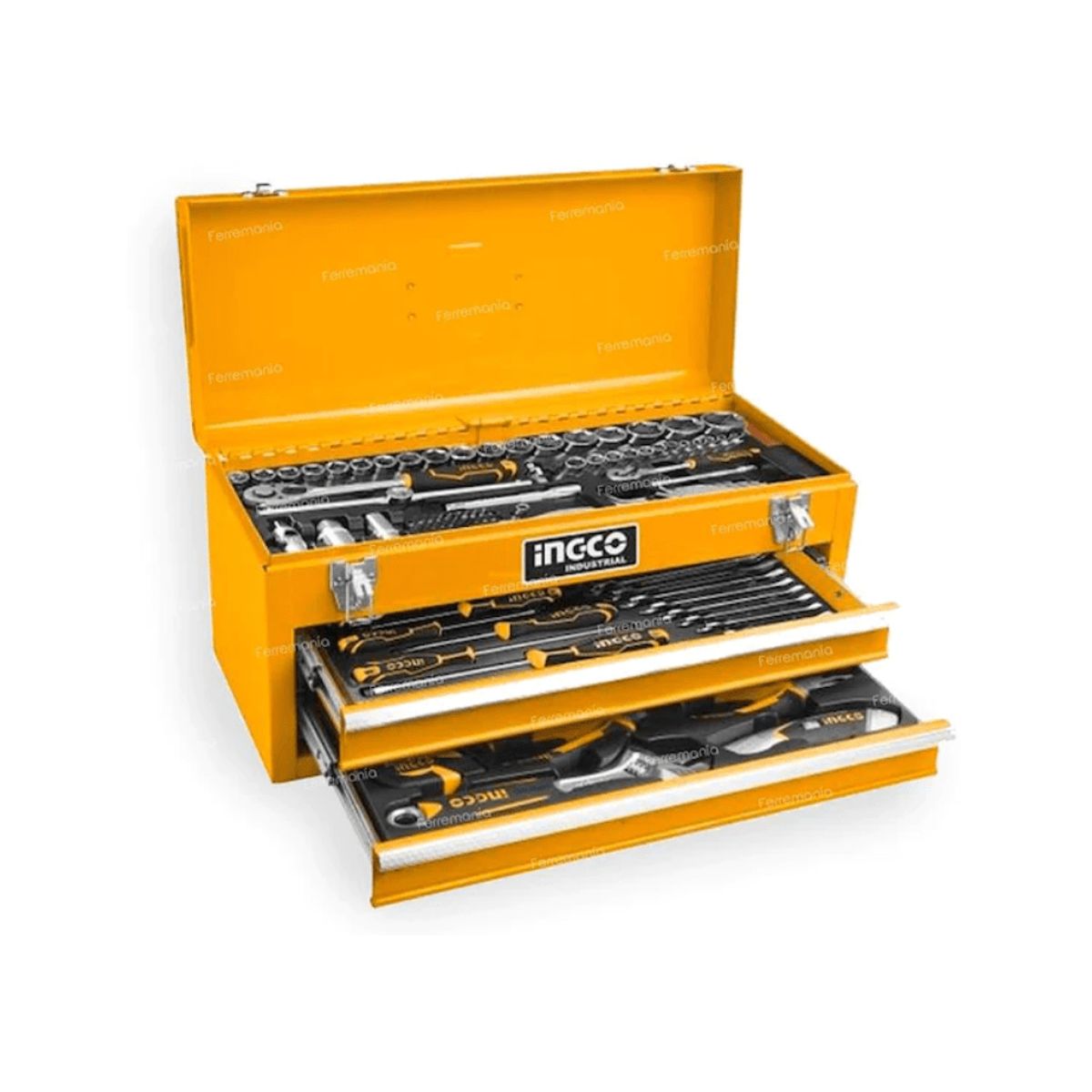 INGCO - set de 97 herramientas industriales con caja metálica de la marca INGCO