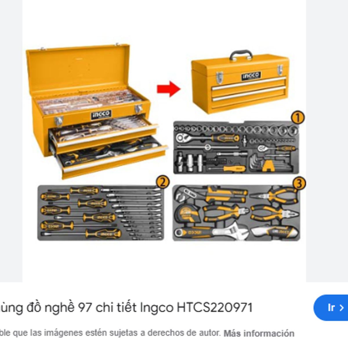 INGCO - set de 97 herramientas industriales con caja metálica de la marca INGCO