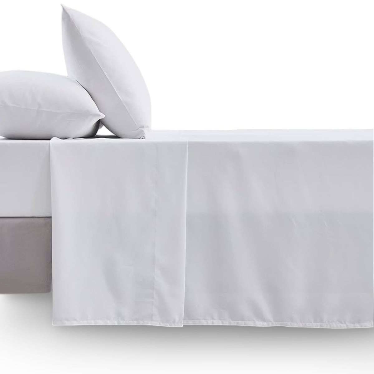 GENERICO - SET DE SABANAS 210 HILOS DORAL PLAZA Y MEDIA BLANCO