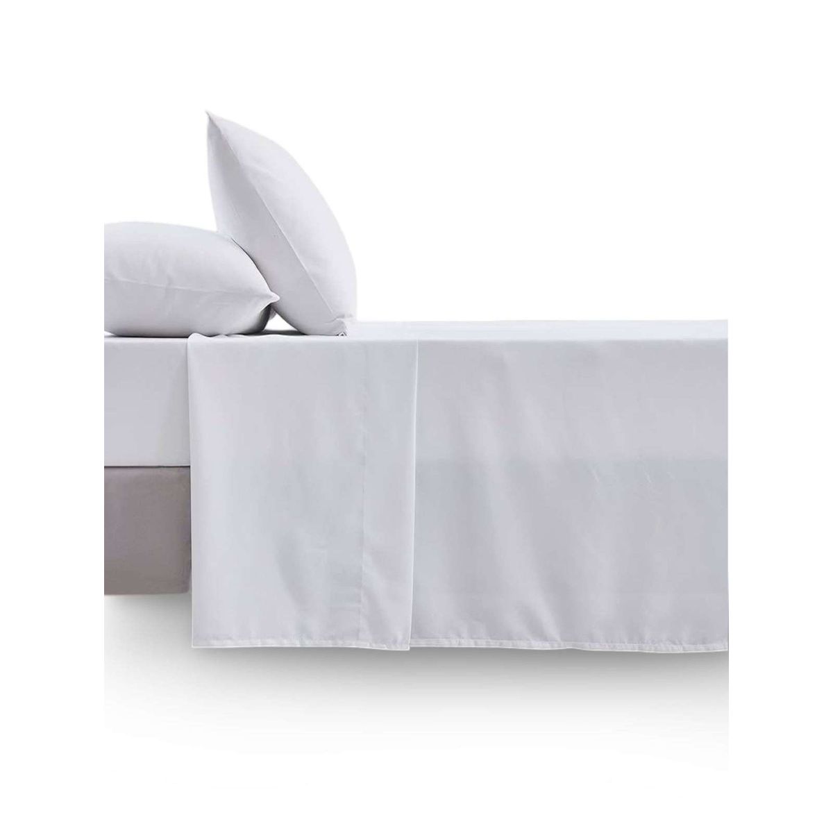 GENERICO - SET DE SABANAS 210 HILOS DORAL PLAZA Y MEDIA BLANCO