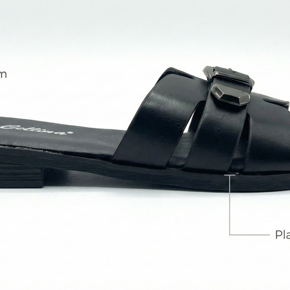 BOVINITA - Sandalia Mujer Negro Chala Plana Verano Playa Liviana