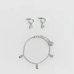 LOUNGE - Set Pulsera Y Aros Mujer Placas