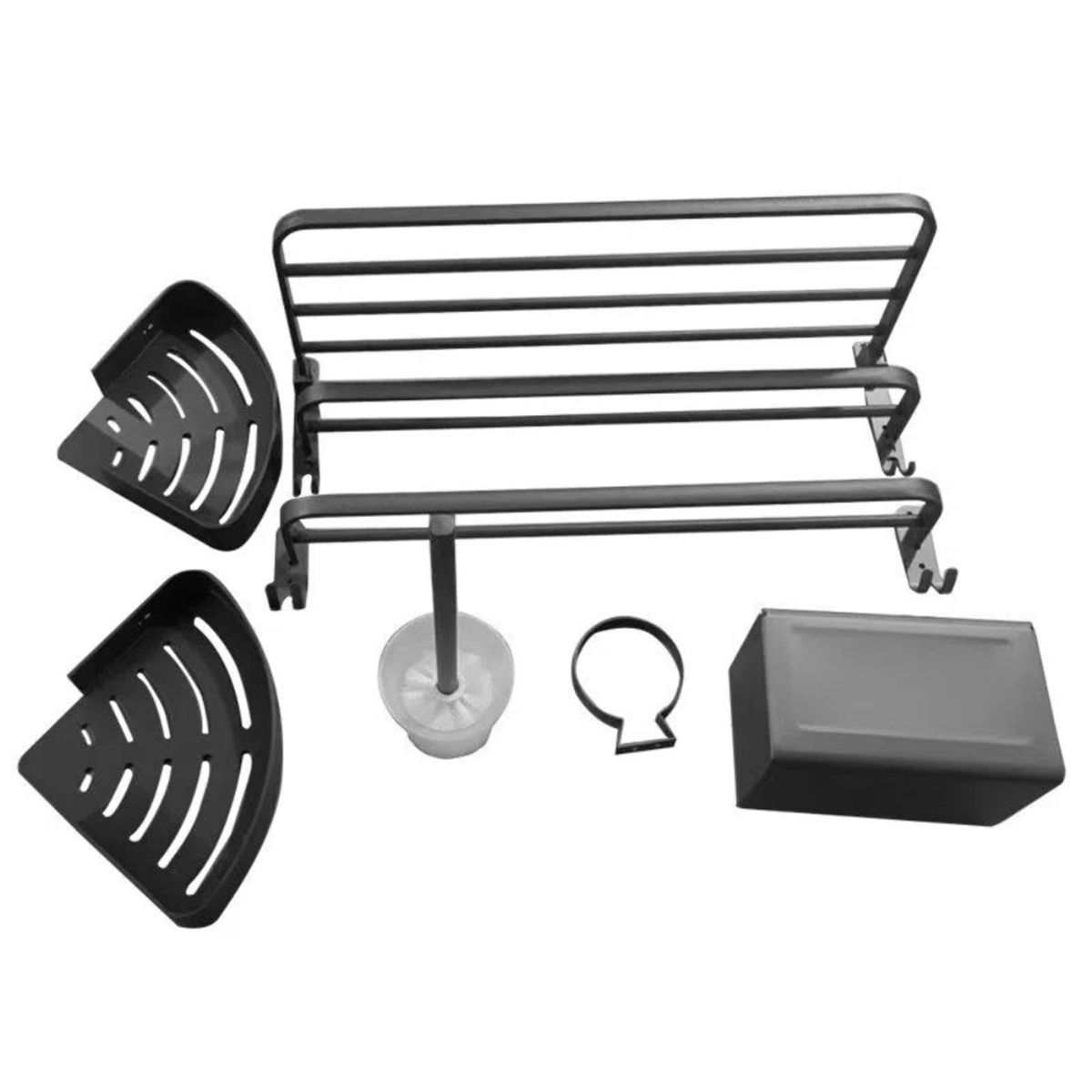 MUNDO MAGIA - Juego De Accesorios De Baño Toalleros 5pcs Negro