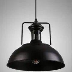 WANT - Lámpara Colgante E27 Vintage Negra Industrial SEC