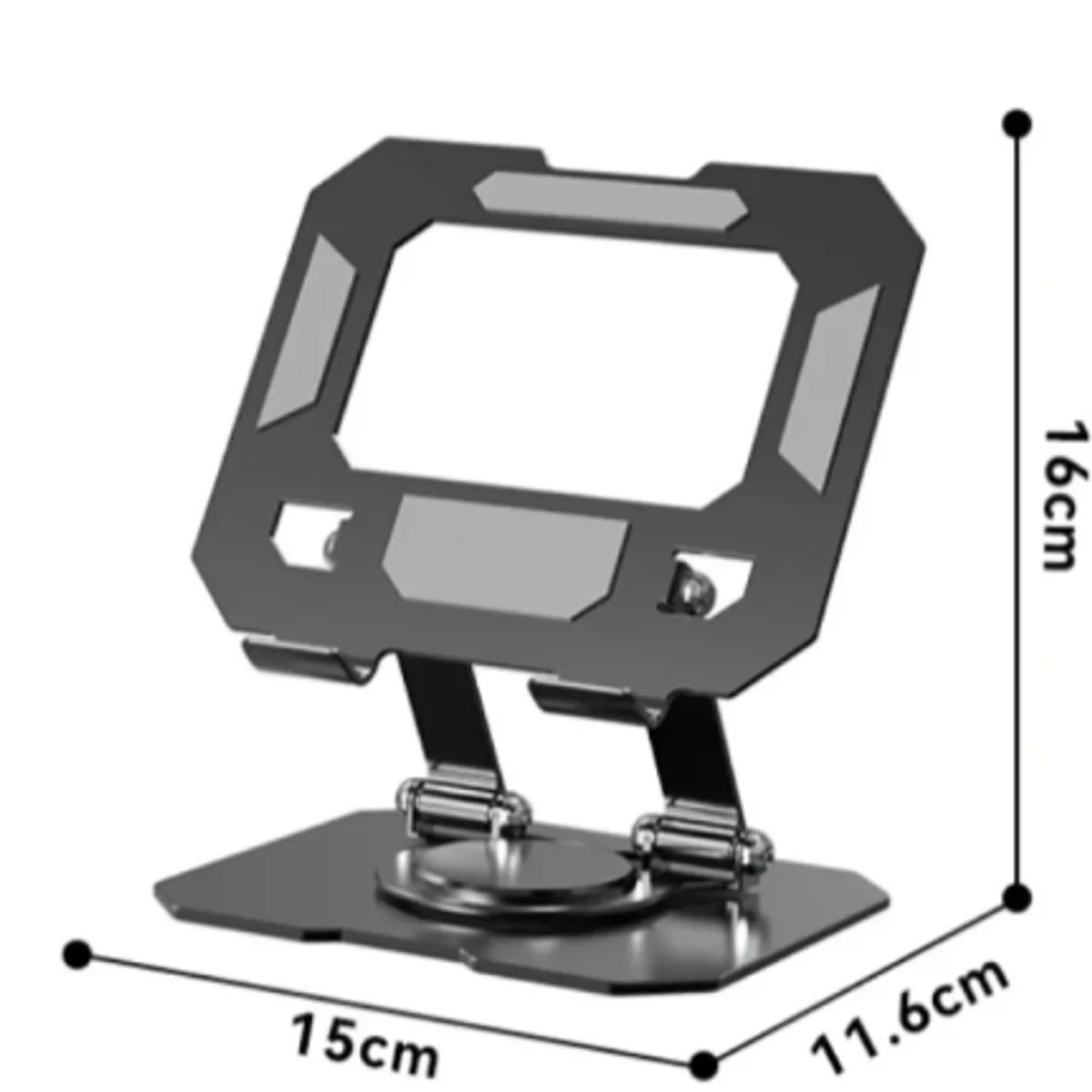 GENERICO - Soporte Escritorio Tablet Ipad Giratorio Metal Plegable Negro