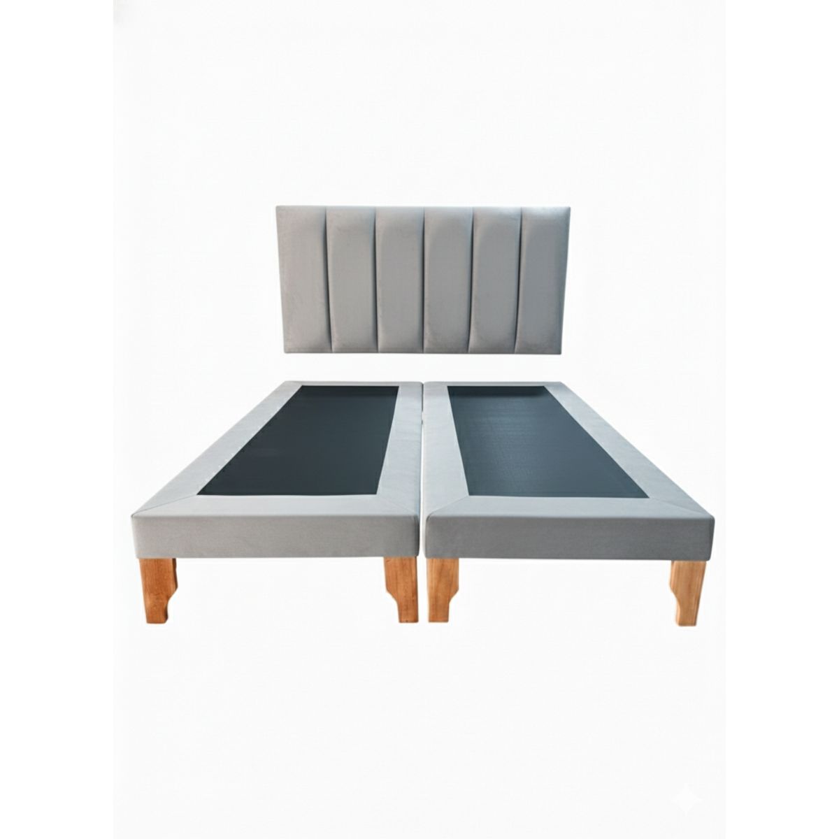 MUEBLES NEW - CAMA KING LINEAL GRIS FELPA