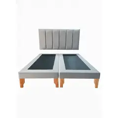 MUEBLES NEW - CAMA KING LINEAL GRIS FELPA