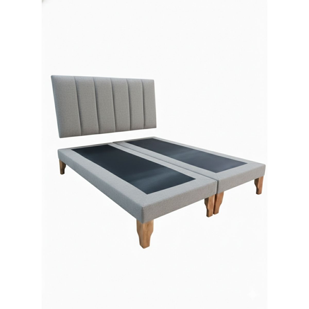 MUEBLES NEW - CAMA SUPER KING LINEAL GRIS FELPA