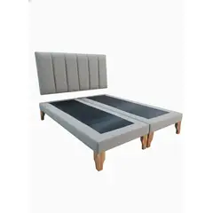 MUEBLES NEW - CAMA SUPER KING LINEAL GRIS FELPA