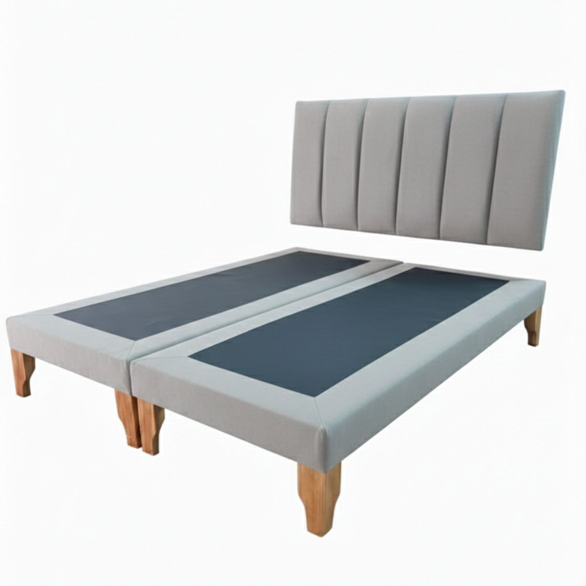 MUEBLES NEW - CAMA SUPER KING LINEAL GRIS FELPA