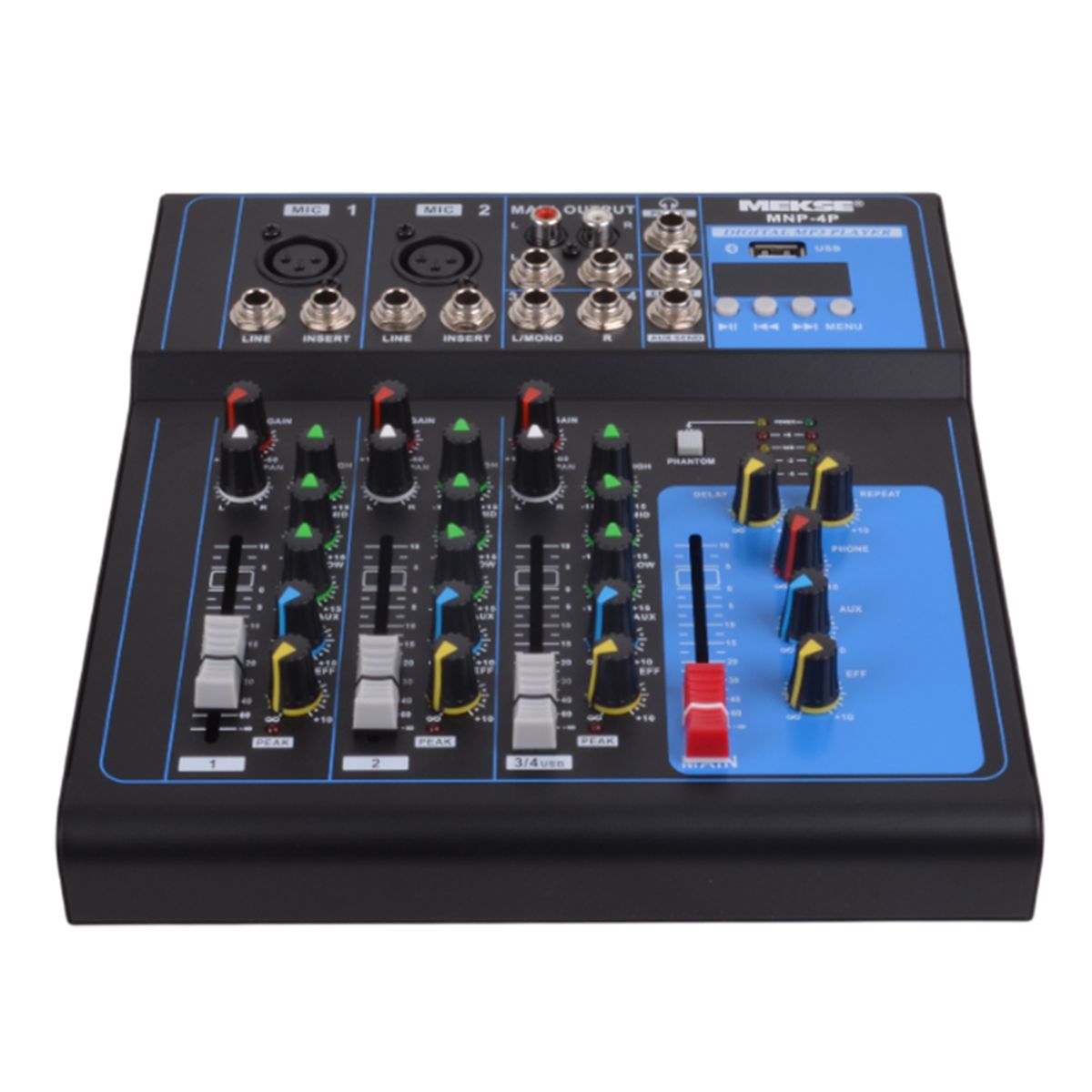 MEKSE - MIXER PASIVO BLUETOOTH USB 2+2 4CANALES MEKSE MNP-4P