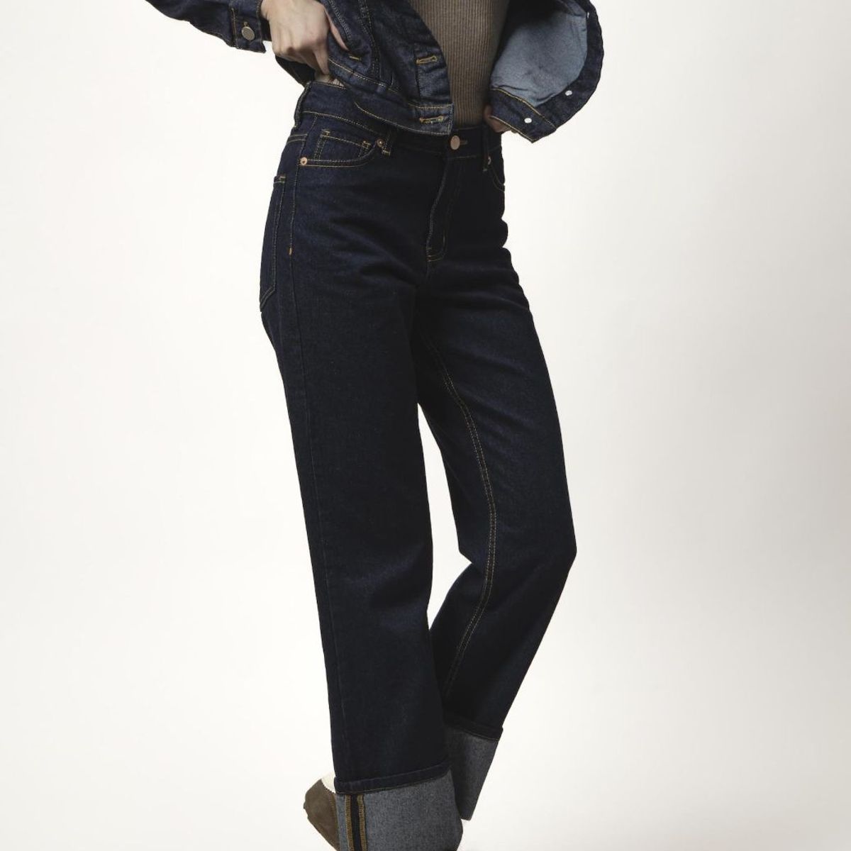 MOMCHIC - JEANS EMILIA  AZUL OSCURO