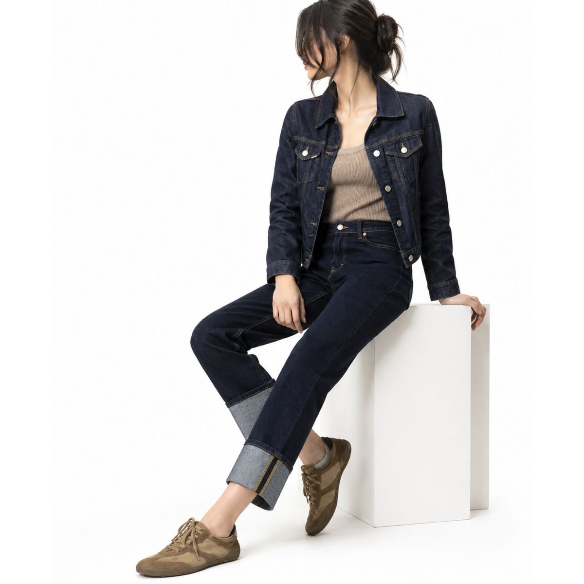 MOMCHIC - JEANS EMILIA  AZUL OSCURO