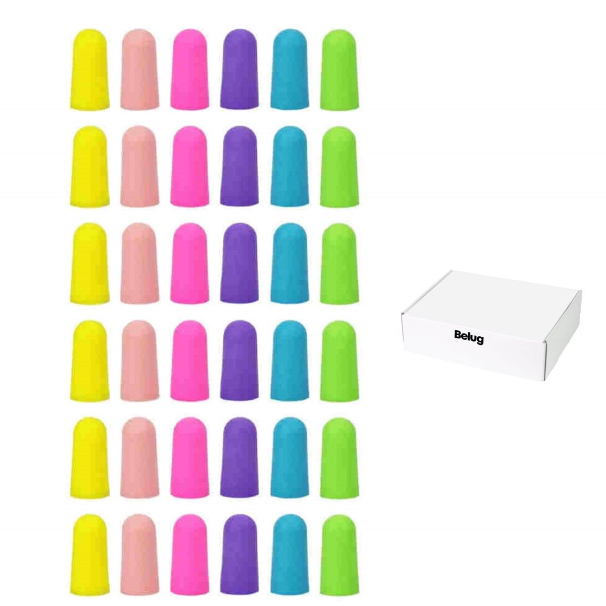 GENERICO - Pack De 120 Tapones Oidos Poliuretano Snr 38db Multicolor BELUG