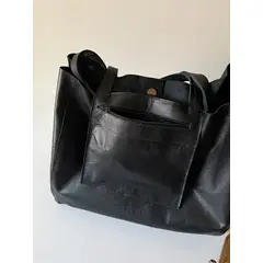 PEPA GONZALEZ - CARTERA TOTE CUERO NEGRO