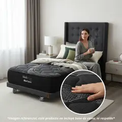 BLOCCARE - Colchón 1.5 Plaza Black Prime Uno L190