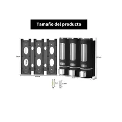 GENERICO - Dispensador Triple De Jabon Liquido Shampoo Acondicionador Negro