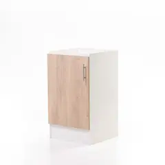 MOBELTEK - Base de Cocina de 1 Puerta 50 cm Blanca Jerez Izquierda