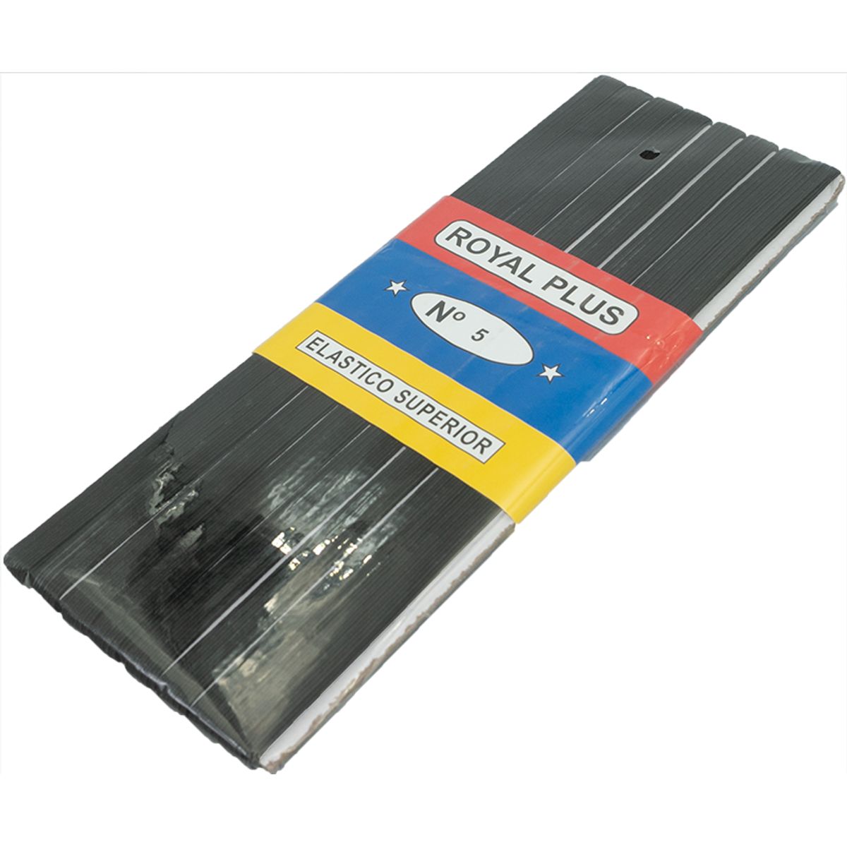 GENERICO - Elástico Negro N°5 7 a 8 mm de ancho pieza de 10 mts