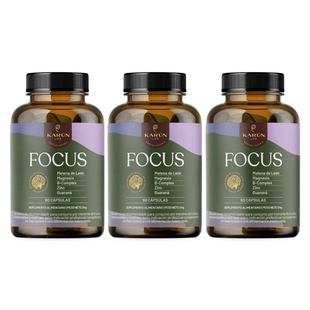 KARUNLIFE - Pack X3 Focus 180 Cap Karun Life