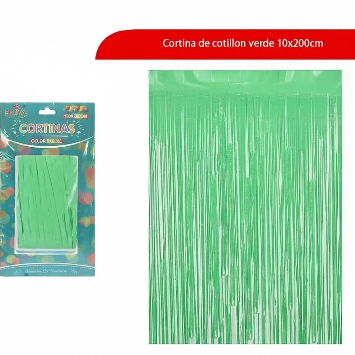 GENERICO - Cortina Cotillon Verde 100x200cm
