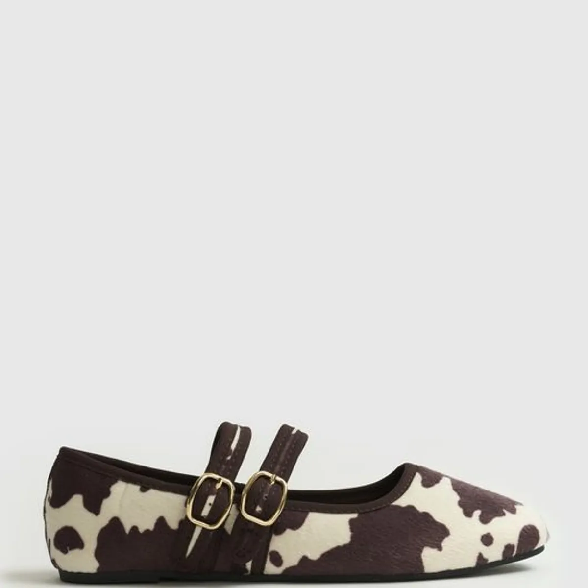 LOUNGE - Zapato Ballerina Vaca Doble Hebilla LOUNGE
