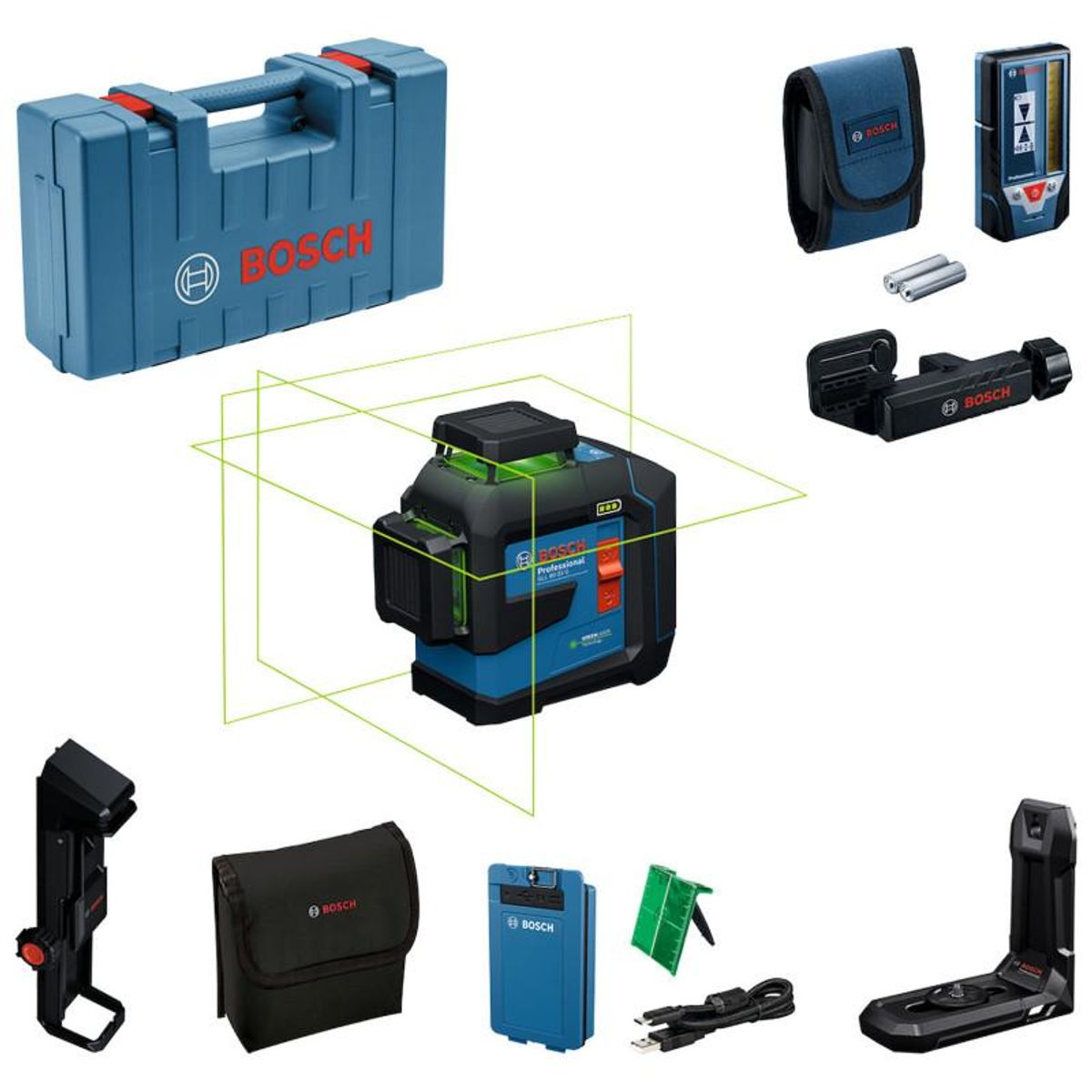 BOSCH - NIVEL LASER 360 LINEAL BOSCH GLL 80-33+LR7 CRECEP