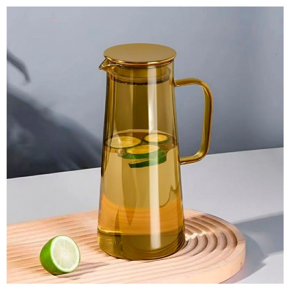 IRM - Juego Jarra Infusión y Vasos BOWETE de Vidrio Borosilicato Elegante