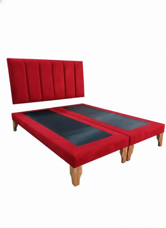 CAMA SUPER KING LINEAL ROJO FELPA