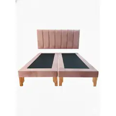 MUEBLES NEW - CAMA DOS PLAZA LINEAL PALO ROSA FELPA