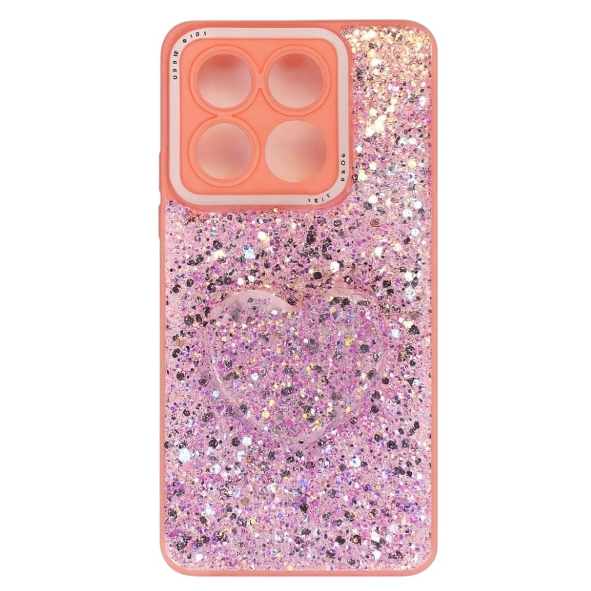 GENERICO - CARCASA PARA MOTOROLA EDGE 60 FUSION GLITTER BRILLO ROSA CON POP SOCKET