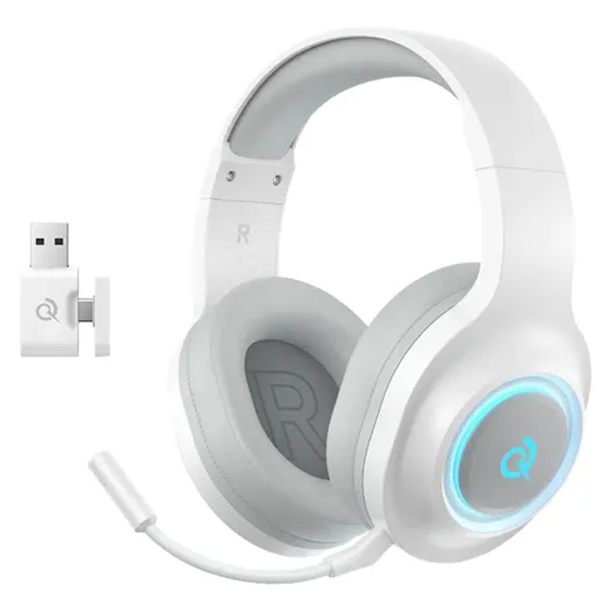 QCY - QCY V200 Auriculares Audífonos Gamer Diadema Con Microfono Blanco