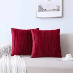 TODOHOGAR SANTIAGO DE CHILE - Set de 2 cojines de 45x45 cm de velvet terciopelo - BURDEO ZIGZAG