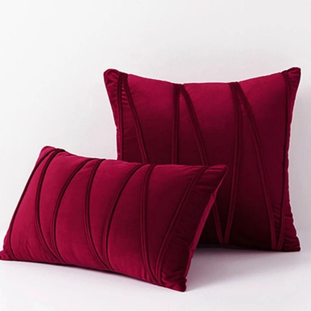 TODOHOGAR SANTIAGO DE CHILE - Set de 2 cojines de 45x45 cm de velvet terciopelo - BURDEO ZIGZAG